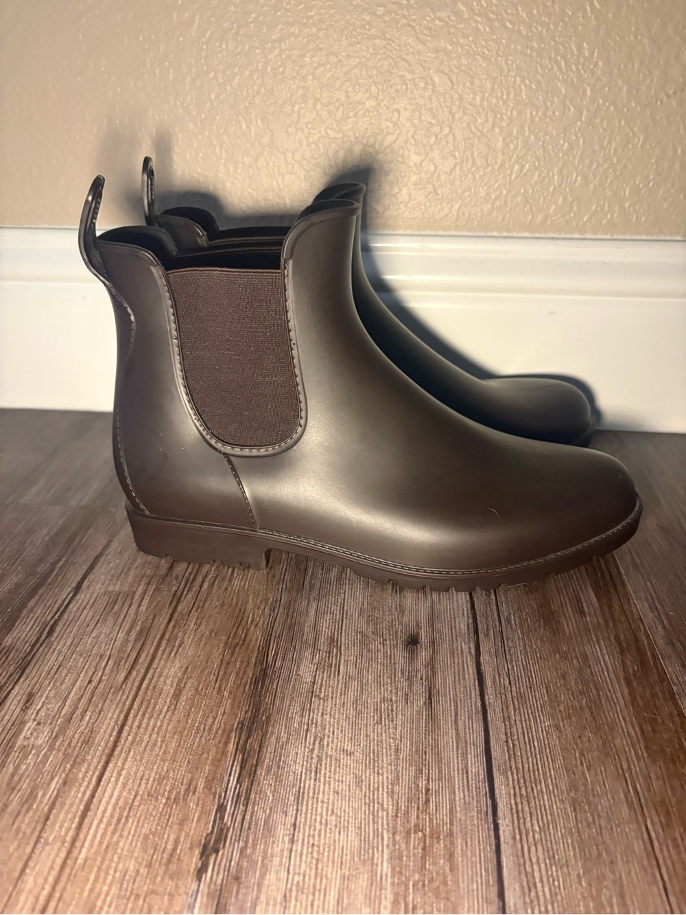 Brown Chelsea Rain Boots